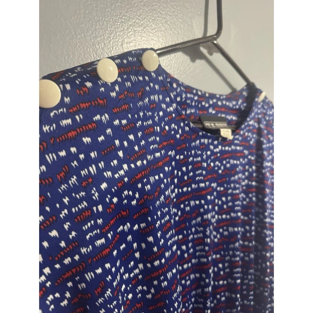 Vintage TABBY Red White Blue Dress With Shoulder Pads Size 14P